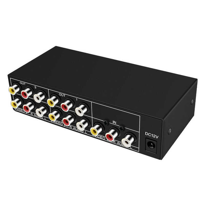 Way RCA AV Splitter Box In Out Composite Video Audio Distribution ...