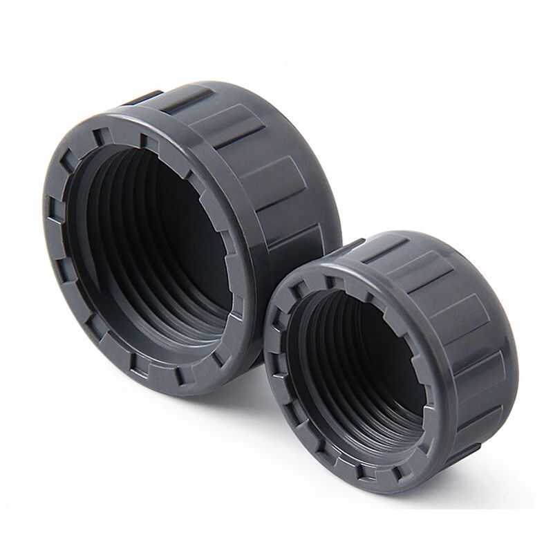 2Pc PVC Threaded Cap Female Thread Pipe Fittings Adapter Garden ...