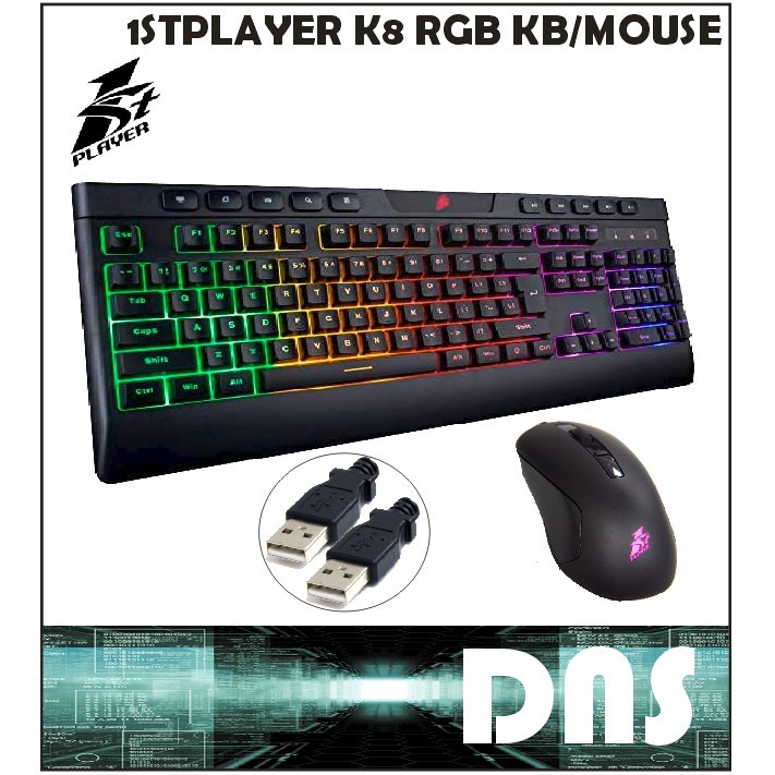 1st PLAYER K8 FIRE DANCING KIT RGB KEYBOARD & MOUSE COMBO | Shopee ...