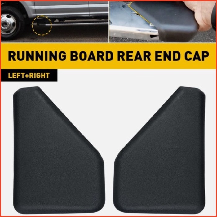 2PCS Black Car Running Board Step Bar End Cap Side Step Plate End Cover ...