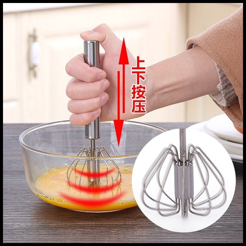 semi Automatic Mixer Egg Beater Manual Self Turning Stainless Steel ...