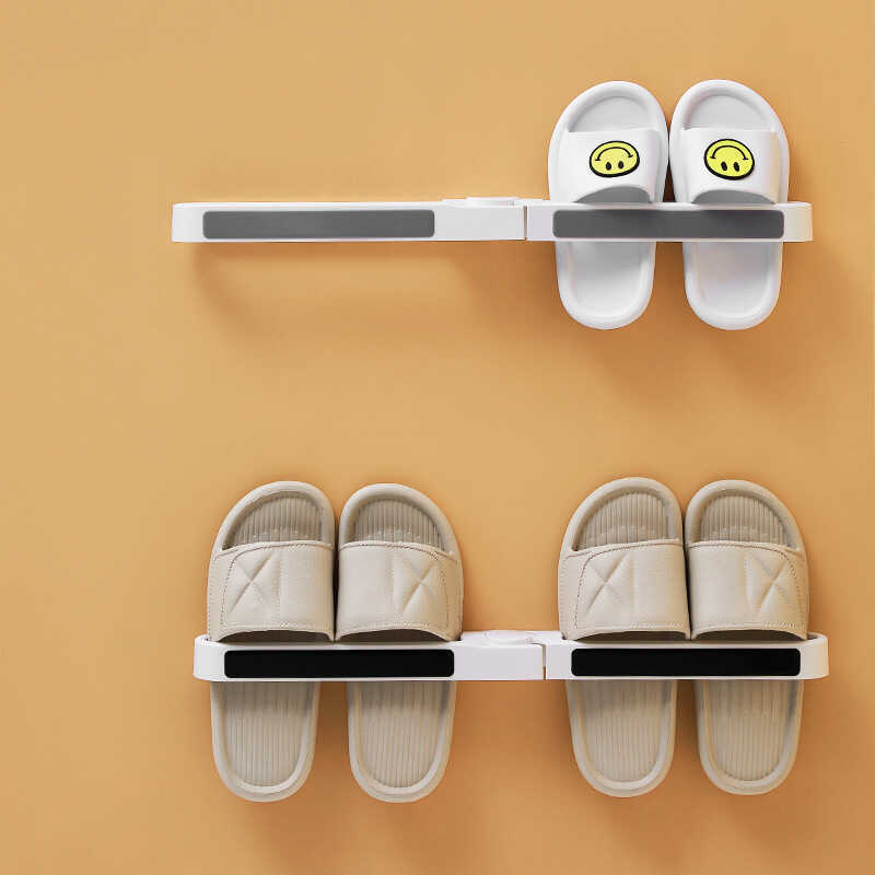 Slipper Rack Bathroom No-Drill Wall-Mounted Hanging Slipper Draining ...