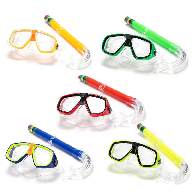 Adults Kids Diving Goggle Mask Breathing Tube Shockproof Anti-Fog ...