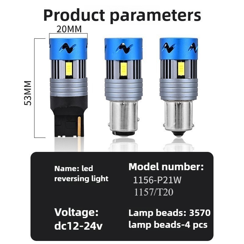 2PCS 1156 T20 7440 LED Turn Signal Reverse Light With Fan Cooler ...