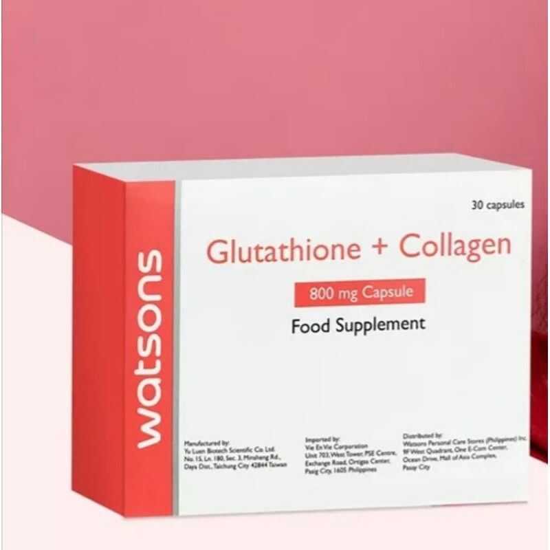 watsons glutathione and collagen + 800Mg 30 Capsules non greasy serum Packs:60 Days Pack Weekend B12 Injection Sale!