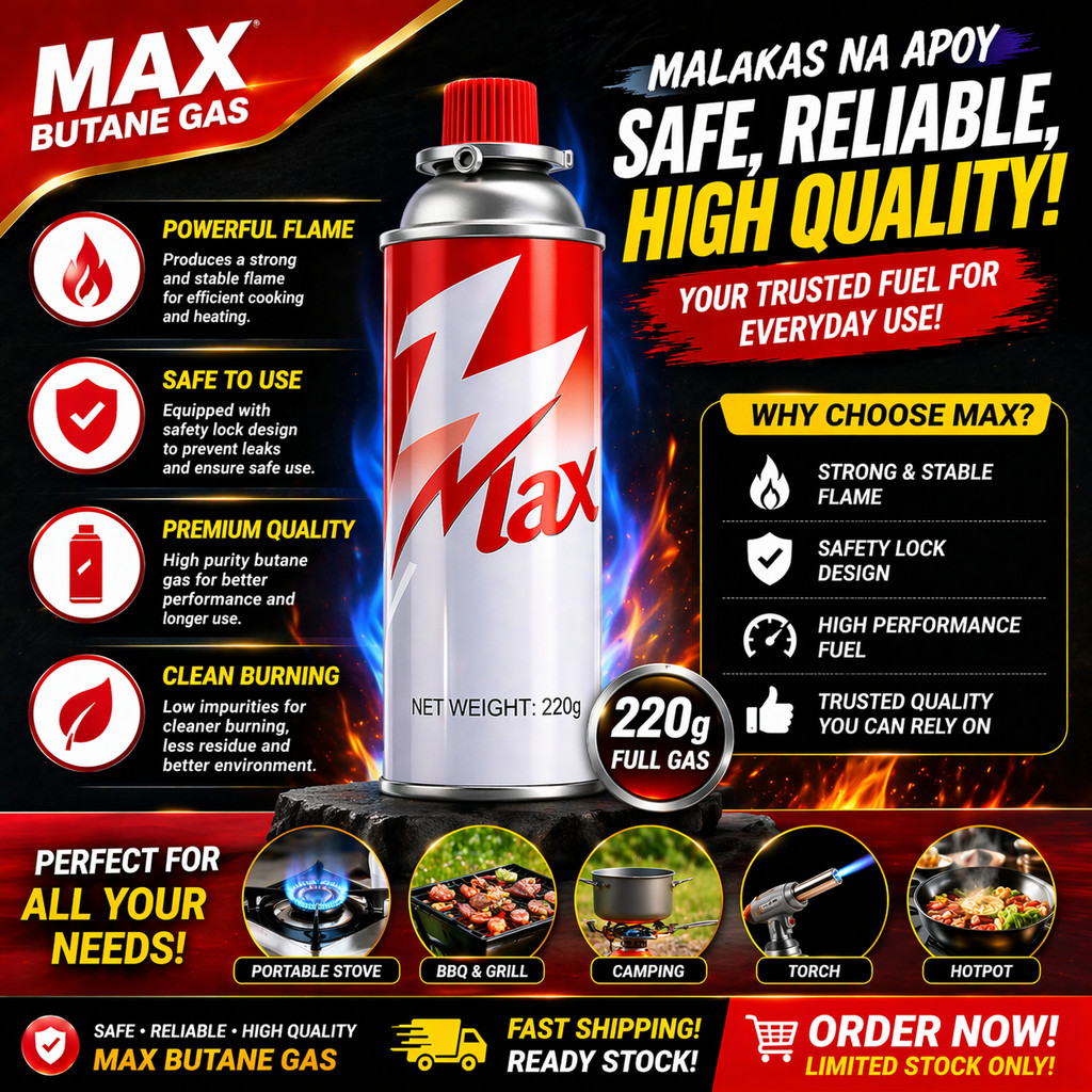 【Buy 1 Get 7 FREE】#MAX 8PCS 220g Butane Gas Canister High Quality ...