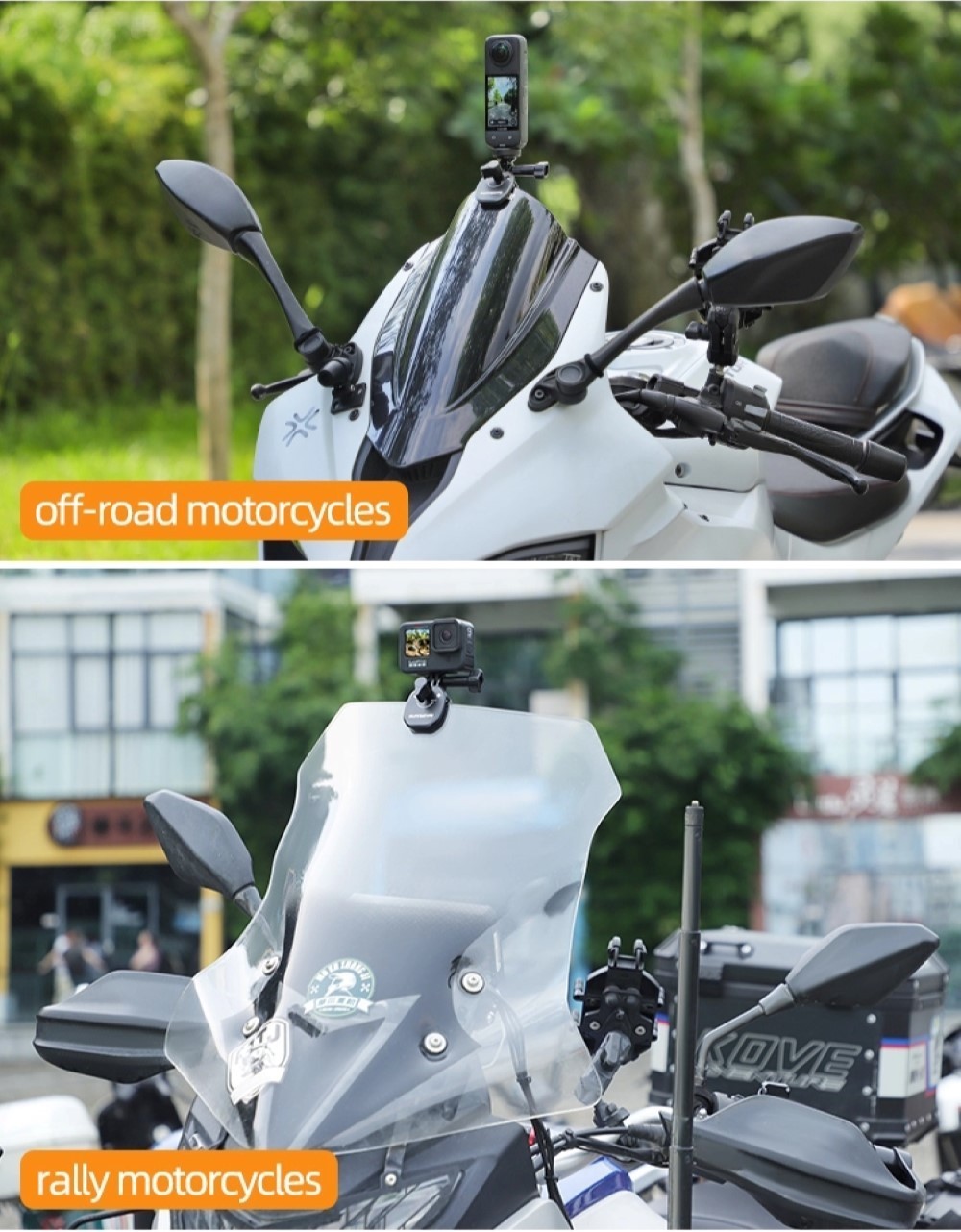Motorcycle Windscreen Clamp Mount Aluminum Holder for Action Camera ...