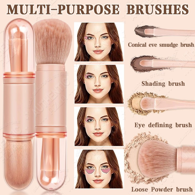 4 in 1 Mini Makeup Brush Set Blending Powder Eye Shadow Foundation ...