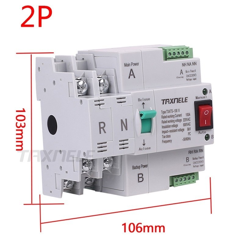 ATS Dual Power Automatic transfer switch 2P 4P 100A Circuit Breaker ...