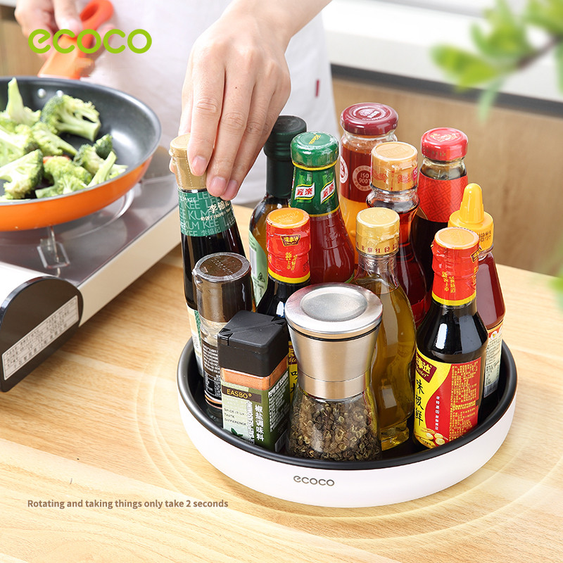 Ecoco Rotating Spice Rack Organizer Tray for Kitchen Cabinet Pantry ...
