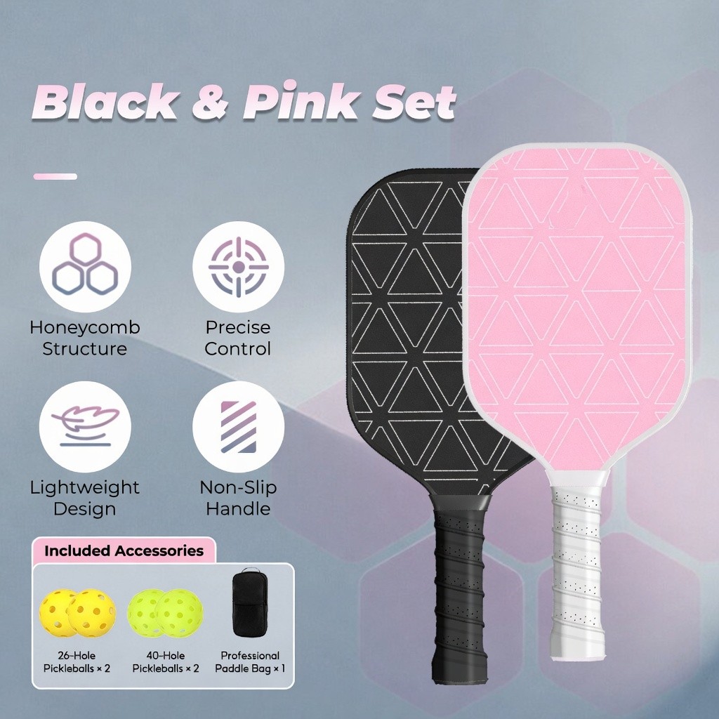 【Free Ball】Pickleball Rackets Set Premium , Lightweight Outdoor ...