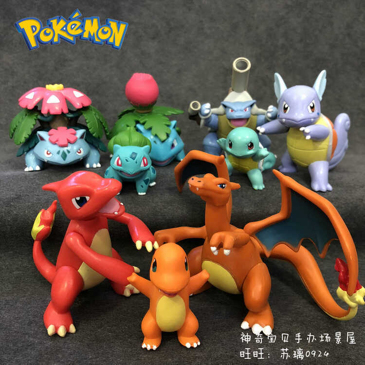 ☎ Pokémon Three Wise Monsters Charizard Squirtle Bulbasaur Fig Model ...