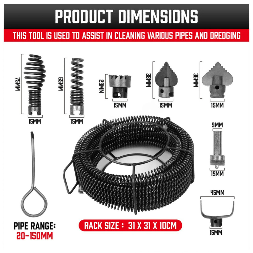 NEW Sewer Dredging Spring Tool Electric DrillDrain Cleaner Sewer Rod ...