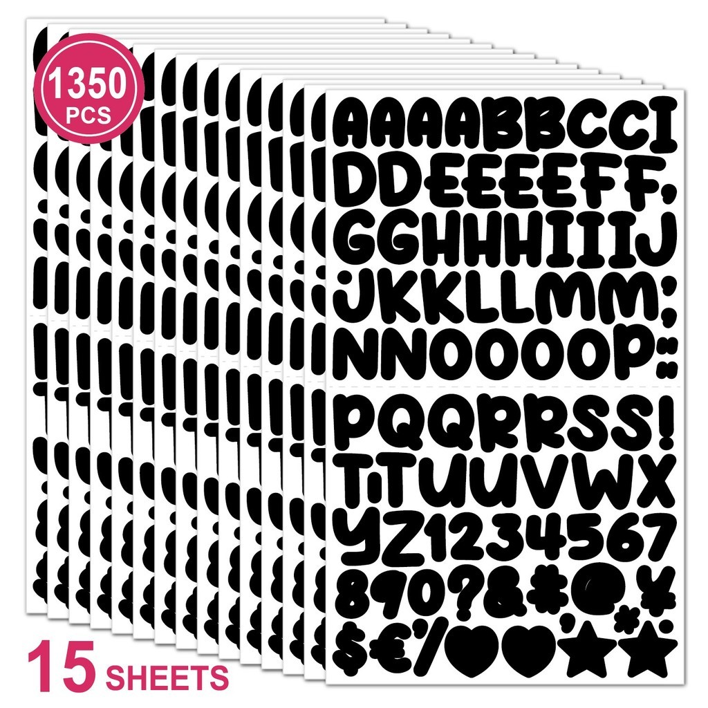 10sheets 0.5inch Cartoon English Letters Label Stickers Diy Cup Lunch ...