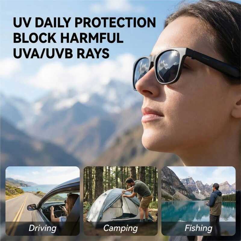 Sunglasses AI Smart Camera Control Bluetooth Call Voice Assistant For ...