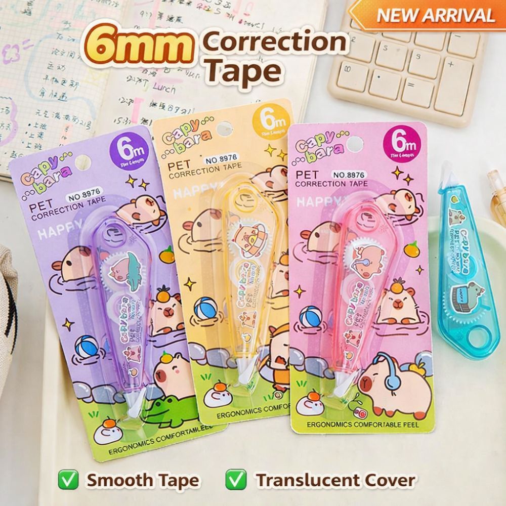 Kawaii Capybara Correction Tape 6m Cute Cartoon Whiteout Tape for ...