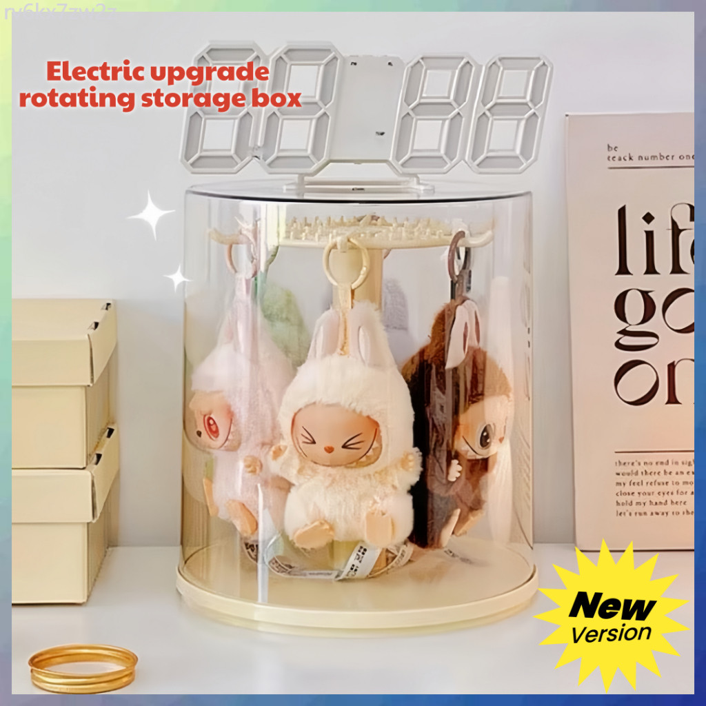 new highquality 360° Rotating Labubu Plush Toys Transparent Display ...