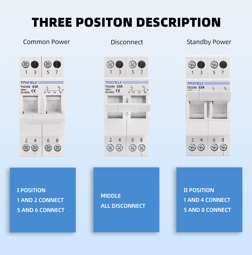 MTS Dual Power Manual Transfer Switch Circuit Breaker 2P 40A 63A 230V ...
