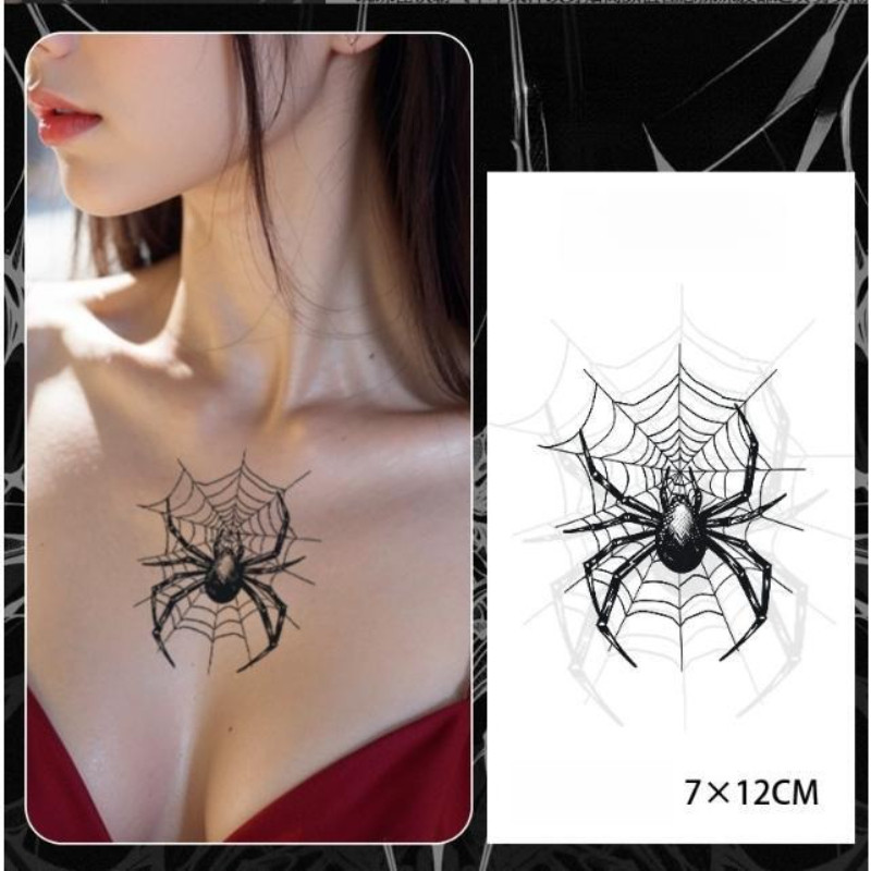 2 PCS Spider temporary tattoo stickers waterproof longlasting magic ...