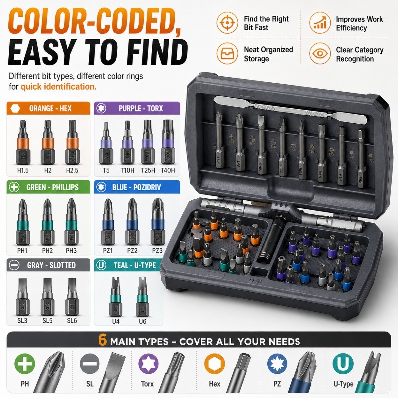 【COD】42 in 1 Ratchet Screwdriver Set S2 Steel Magnetic Bits Repair Tool ...
