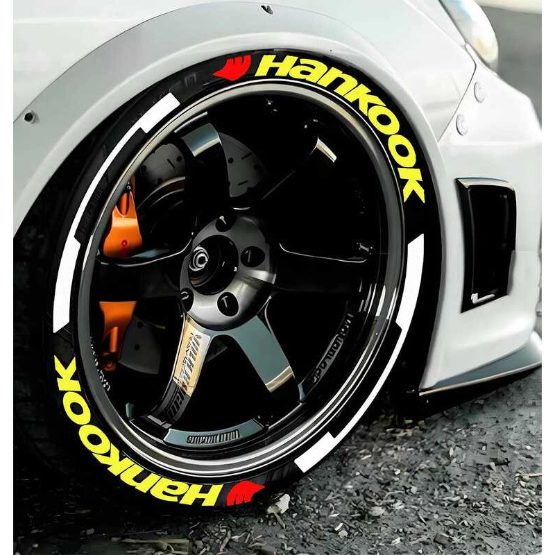 A Permanent Auto Wheel Stickers Lettering Car Tuning Universal 3D PVC ...