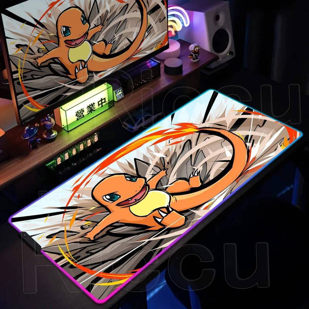 RGB Anime XXL P-pokemon Charmander Mouse Pad Gamer Keyboard Charizard ...