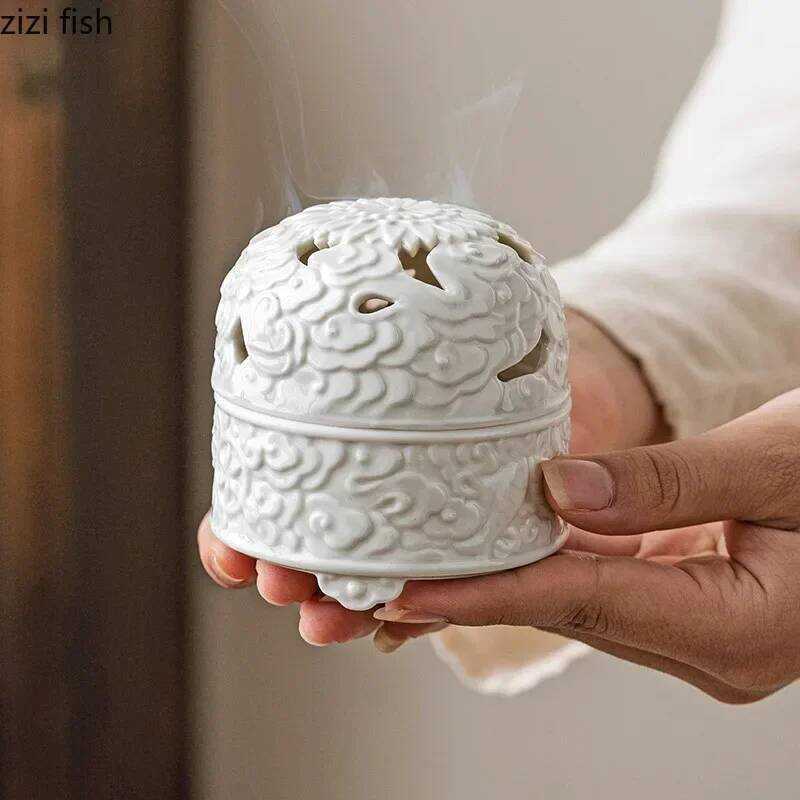 Relief Ceramic Zen Incense Burner With Lid Kung Fu Tea Ceremony ...