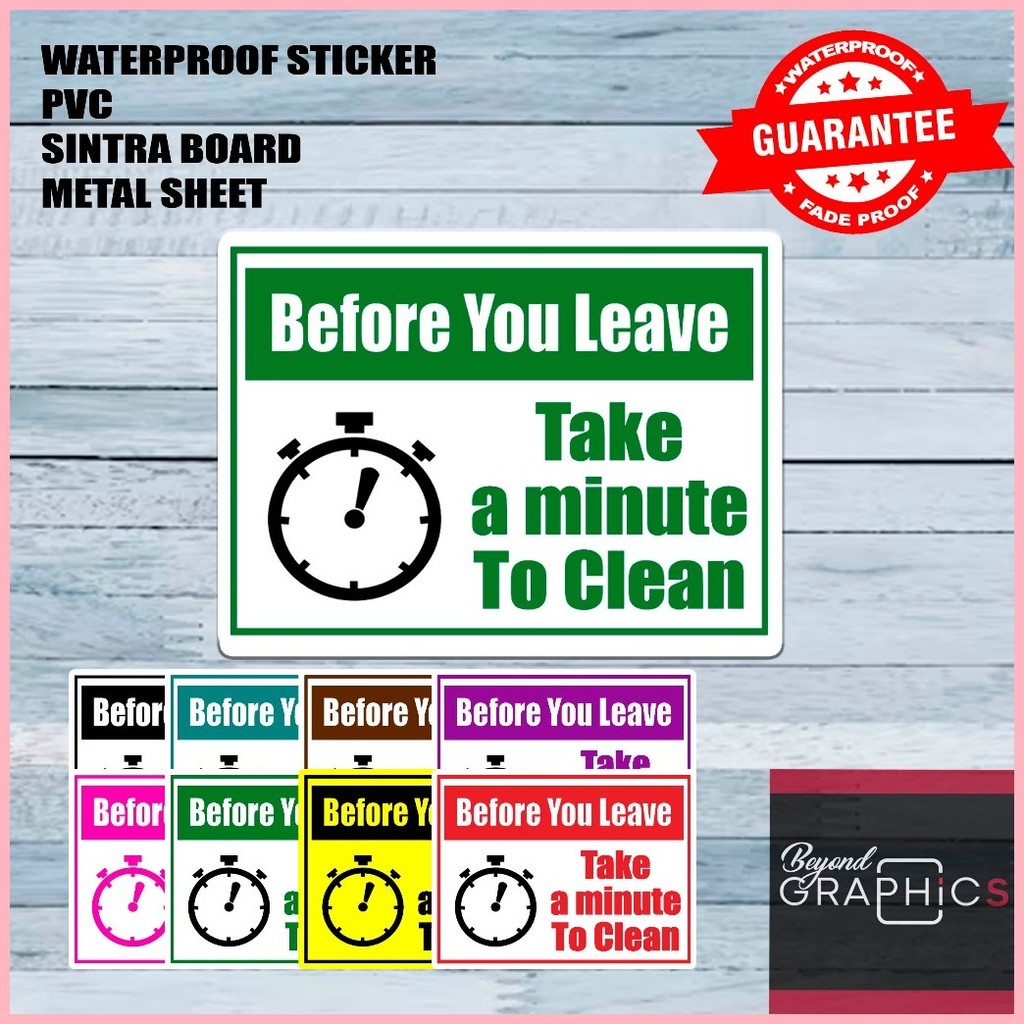 ๑ Beyond Graphics Clean Sticker PVC Sticker Metal Sheet | Shopee ...