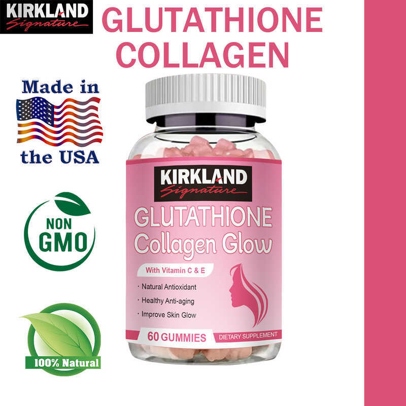 kirkland glutathione products Original Collagen Gummies, Antioxidant Support And Brightening Gummies, 4-Week Supply:Core Dog Products MIC + B12 Injection