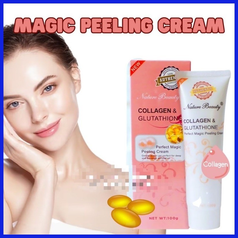 ▧ ✑ 100g Autentic Nature beauty collagen & glutathione Perfect Magic Peeling Gel Cream