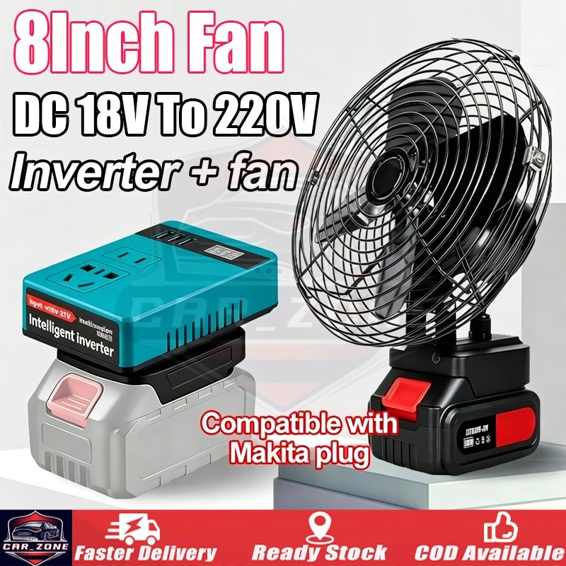 Cordless Fan 8 Inch And Portable Mini Intelligent Inverter 21V 3A ...