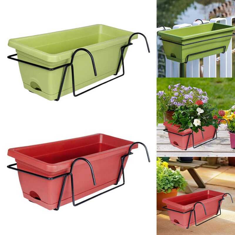 Balcony Railing Planter Flower With Tray Rack Vegetable Planting Pot ...