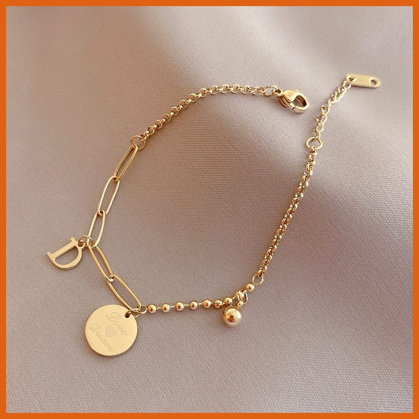 ♣ 【BY】Fashion [A--Z] Aphabet Letter 26 Letter Stainless Steel Bracelet ...