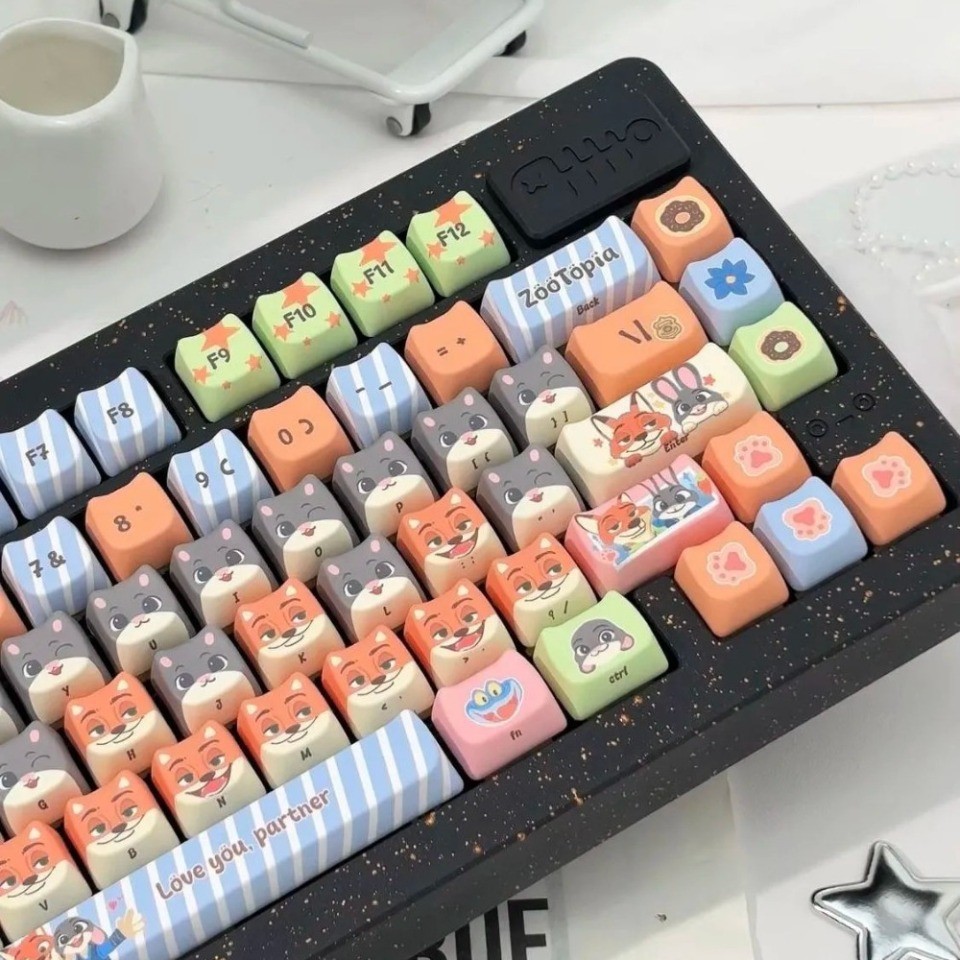 Disney Zootopia Keycaps PBT 130 Keys MAO Profile Mechanical Cute Keycap ...