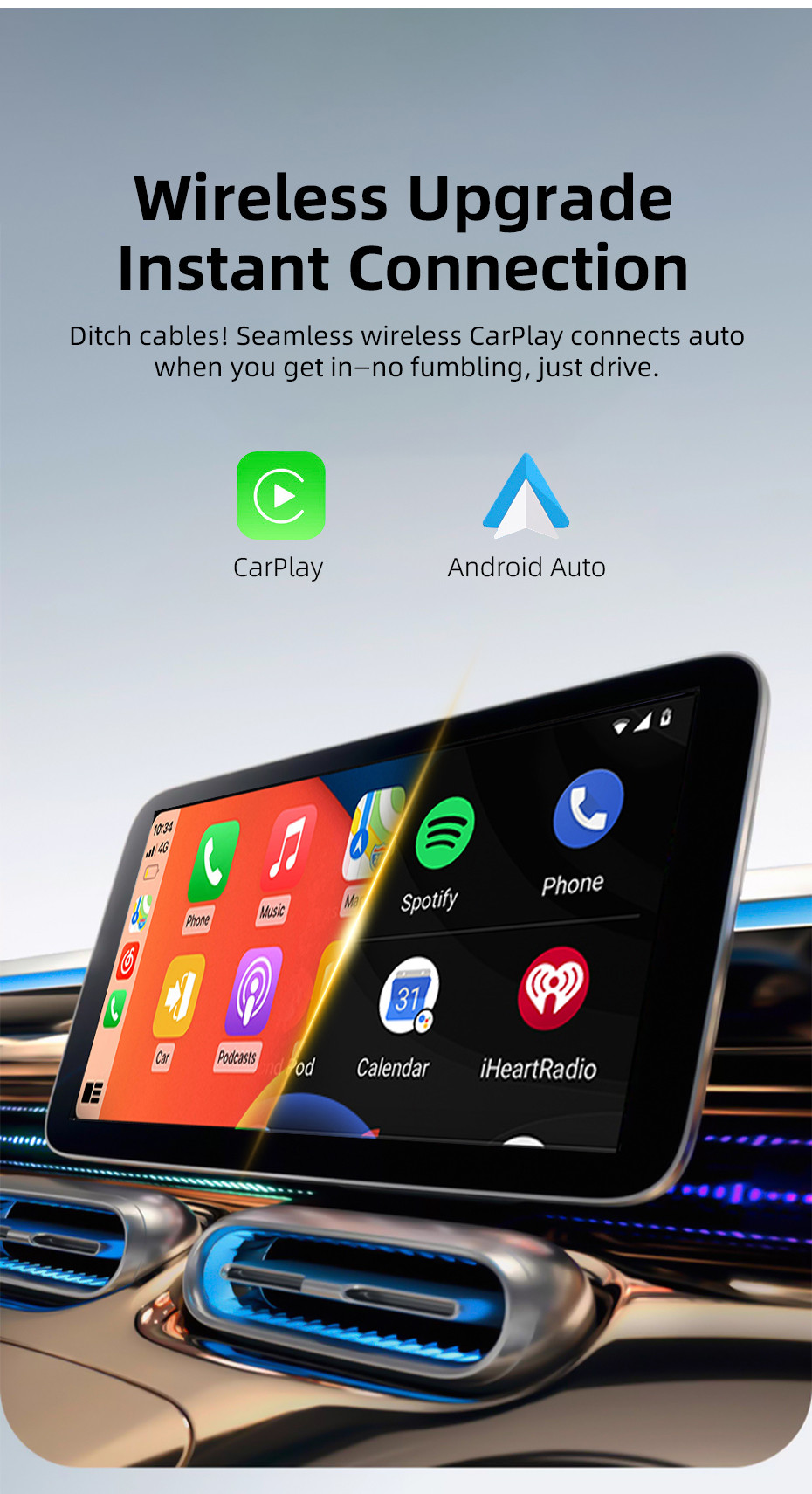 【Compatible 99% cars】Wireless Carplay Adapter & Android Auto 2026 ...