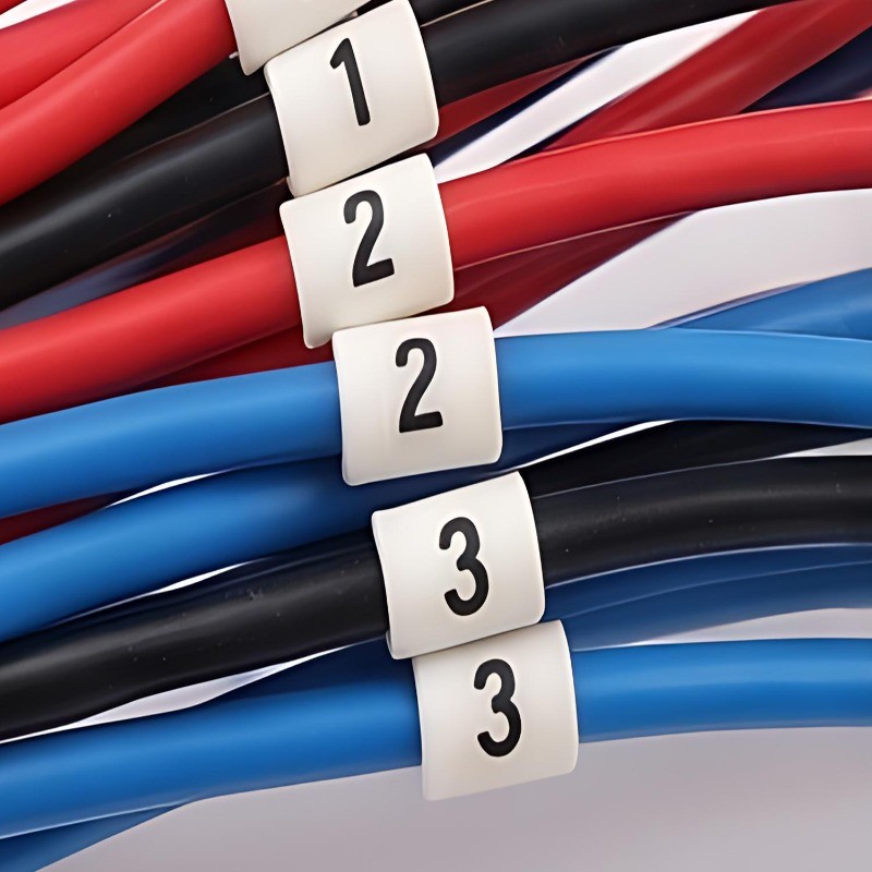 500Pcs/Set 0-9 Numbered PVC Wire Marking Tags Waterproof Industrial ...