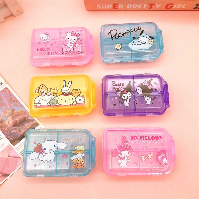 Sanrio Cartoon My Melody Kuromi Medicine Box Pill Storage Anime ...