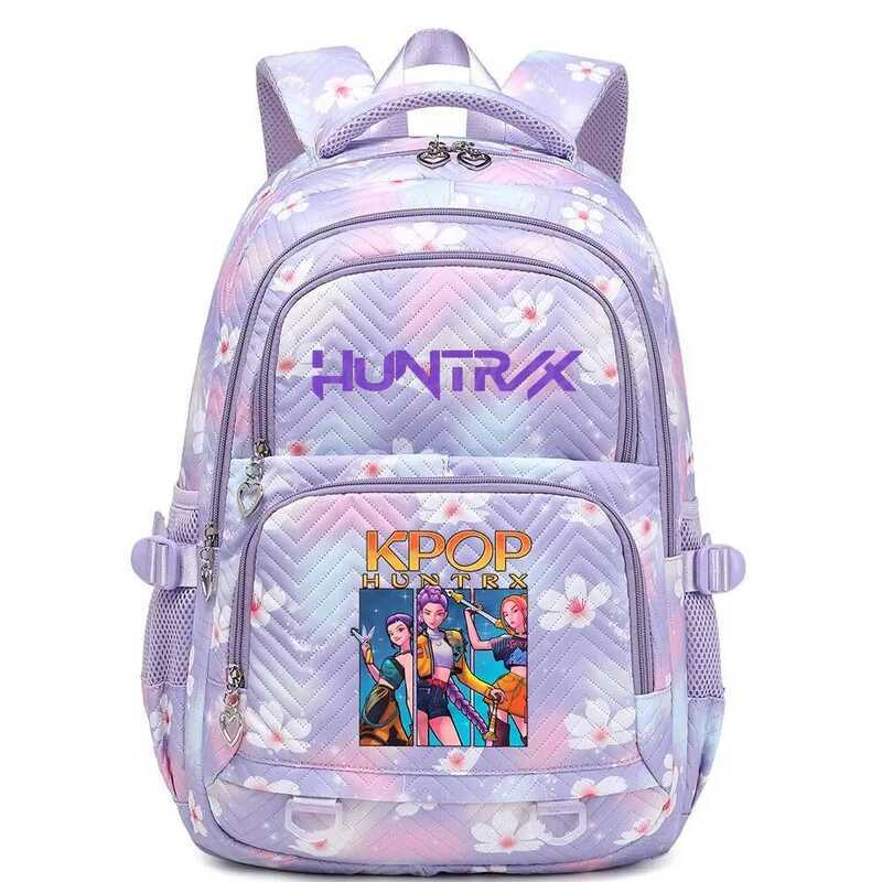 KPop Demon Hunters Backpack Rumi Mira Zoey HUNTR/X Saja Boys Print ...