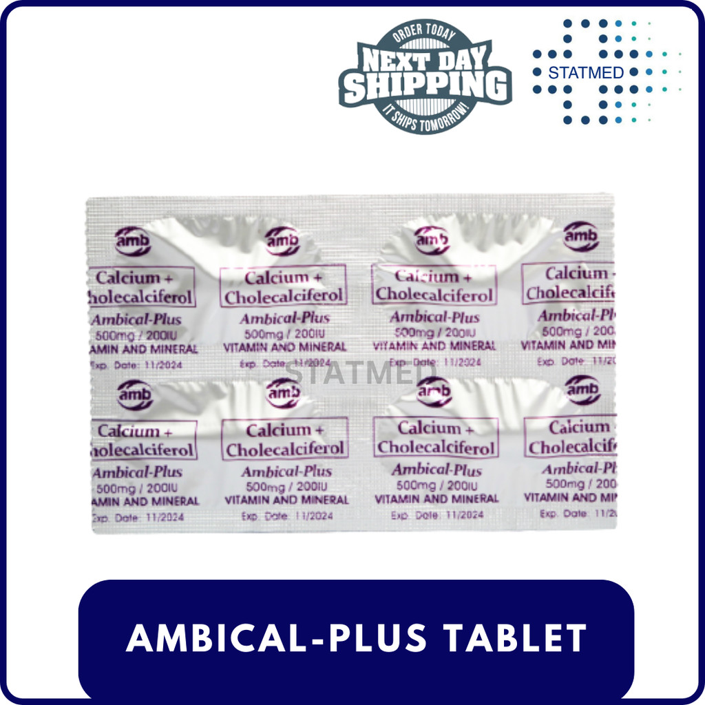 Ambical-Plus Calcium + Cholecalciferol Vitamin D3 Tablet l 10, 50 & 100 ...