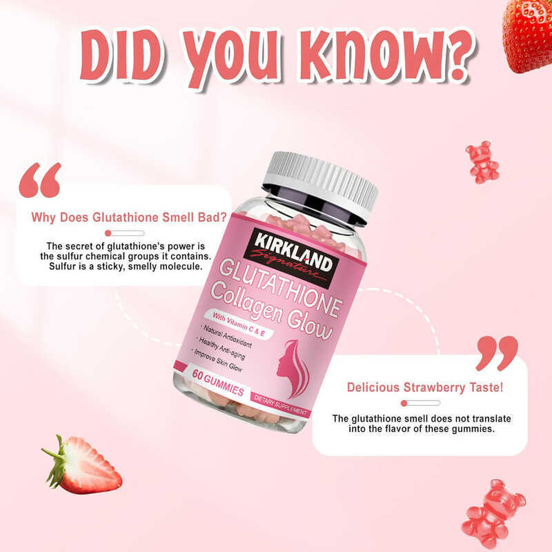 KIRKLAND Glutathione Collagen Gummies, With Antioxidant, Whitening And Anti-Freckle Effects 1Ca