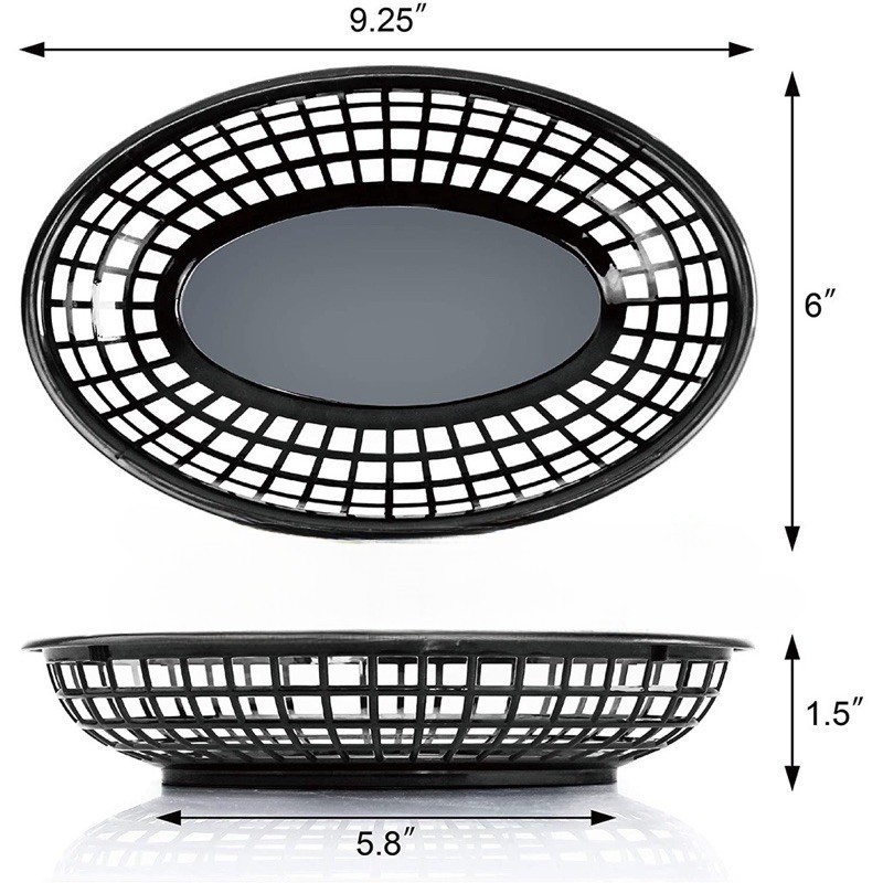12*Food Serving Tray Basket Oval for Burger Unliwings Fries Nachos Rice ...