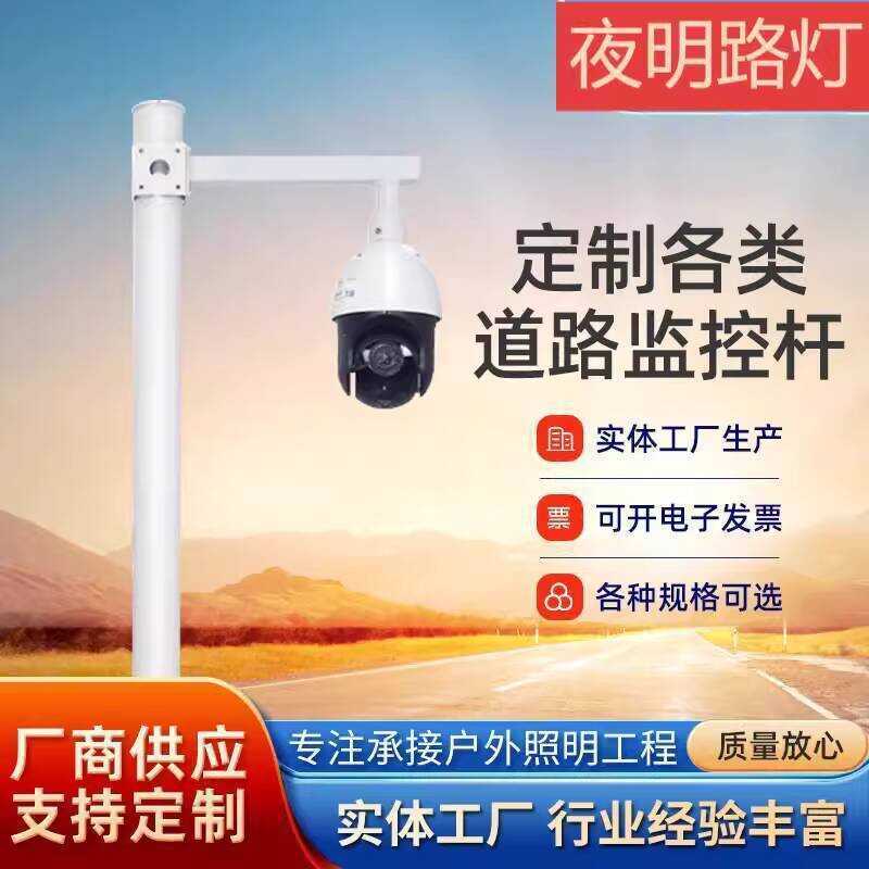 Octagonal Surveillance Camera Roadway Checkpoint Signal Light Pole ...
