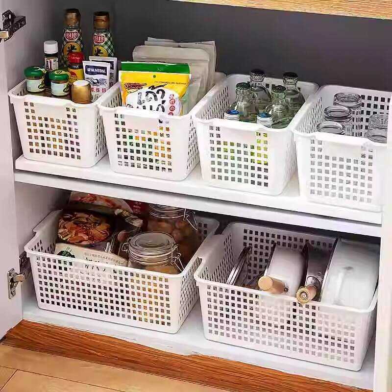 © A4 Paper Plastic Storage Box Without Lid Desktop Organizer Stackable ...
