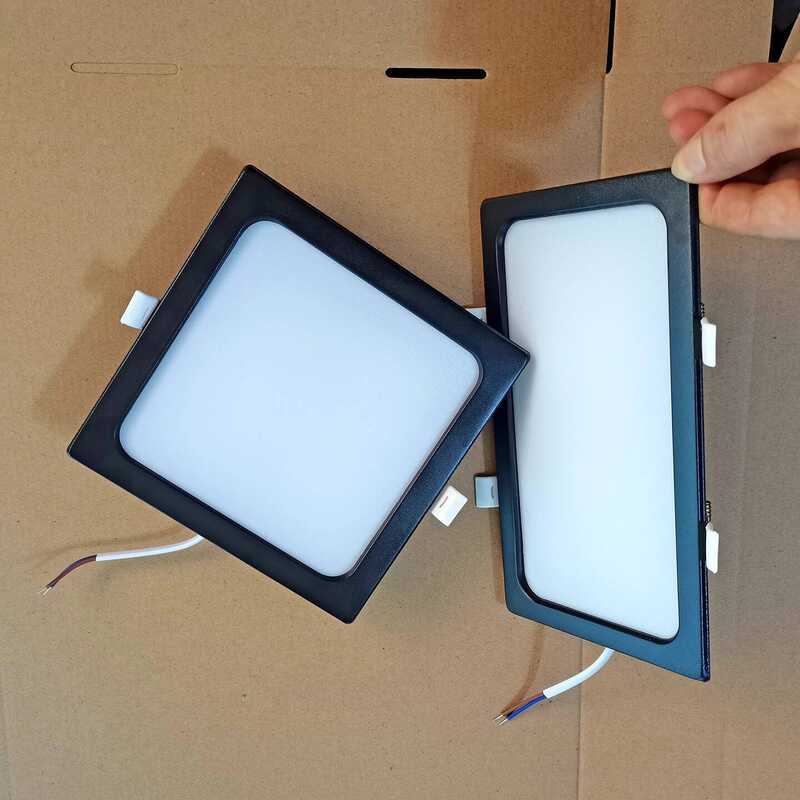 Black LED Recessed Inset Grille Panel Light Engineering Commercial ...