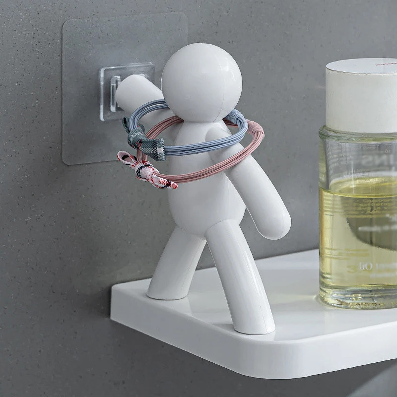 Wall Hanging Bathroom Human Hook Rack Floating Wall Ledge Plastic ...