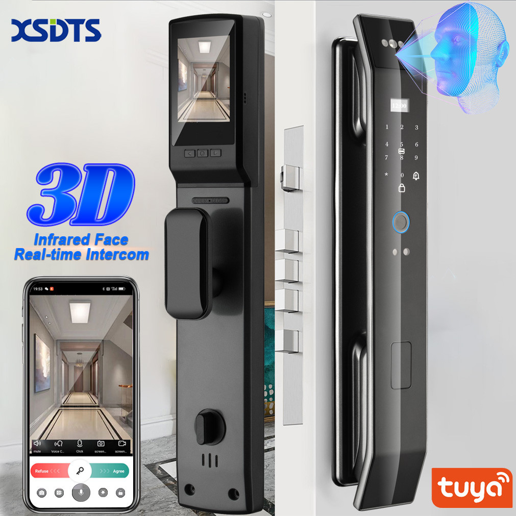 Tuya 3D Face Real-time Intercom Smart Door Lock Security Camera ...