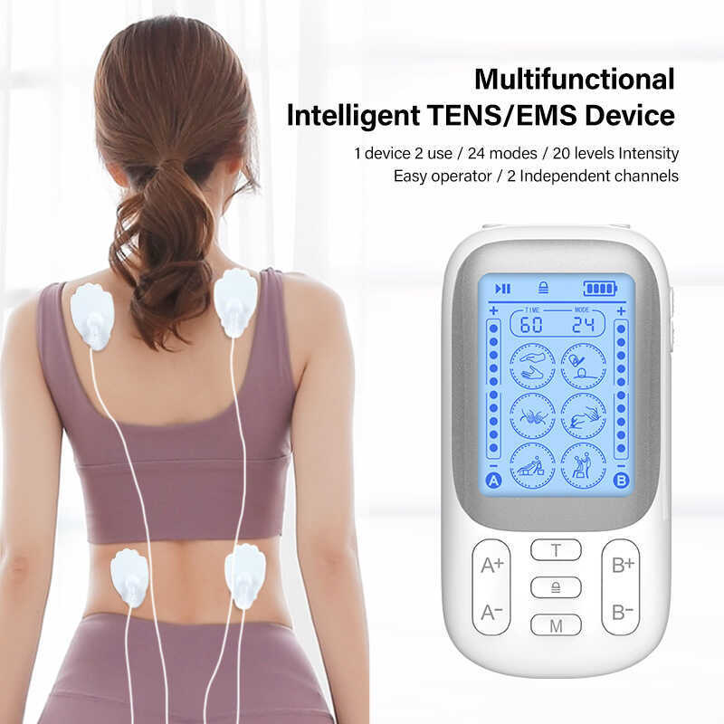 24 Modes tens Physiotherapy Instrument EMS Acupuncture Massager Built ...