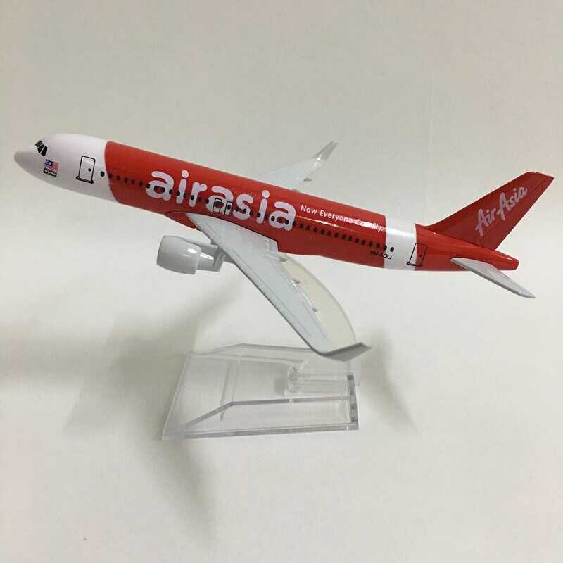 JASON TUTU 16Cm Plane Model Airplane Air Asia Airbus A320 Aircraft 1: ...