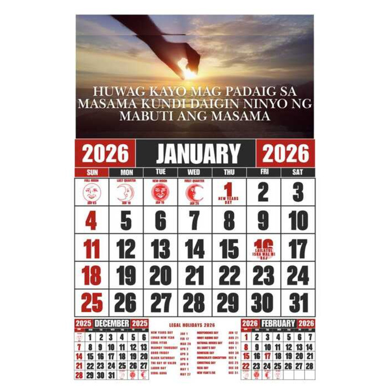 New Tagalog Bible Verse 2026 Calendar 12Pages No Customized 831 ...