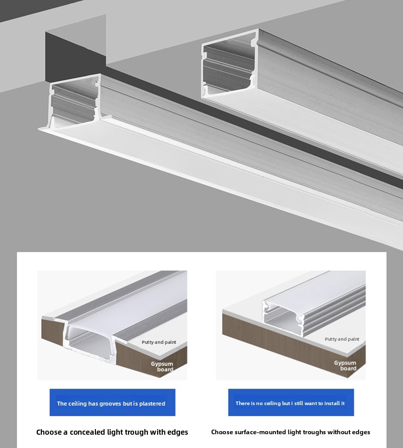 1M LED Aluminum Profile Track V/U/YW Shape Mount Channel System for LED ...